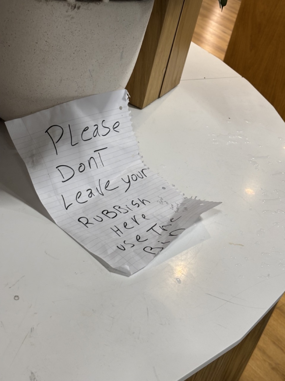 Handwritten note